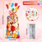 100 PCS Birthday Party Treat Bags Bright Balloon Print Clear Plastic Cellophane Candy Goodie Gift Bags with 100 Pieces Silver Twist Ties for Birthday Party Decorations